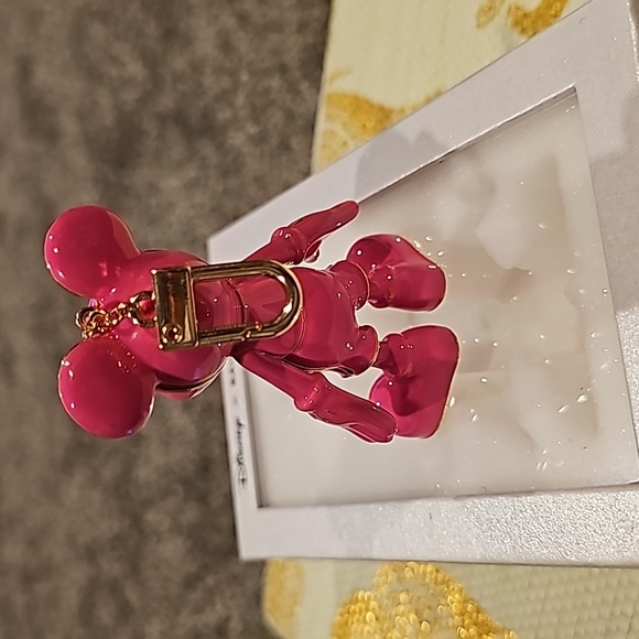 NIB Baublebar Disney X Mickey Mouse Bag Purse Key Charm Barbie Hot Pink - Picture 2 of 5